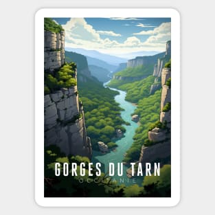 Affiche Gorges du Tarn - France - illustration Sticker